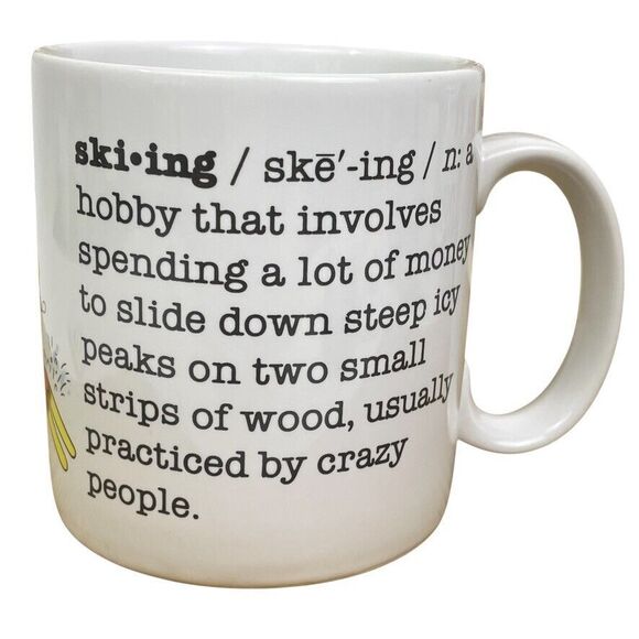 VTG Russ Funny Snow Skiing Definition Winter Humor Funny Cartoon Coffee Mug - Picture 3 of 11